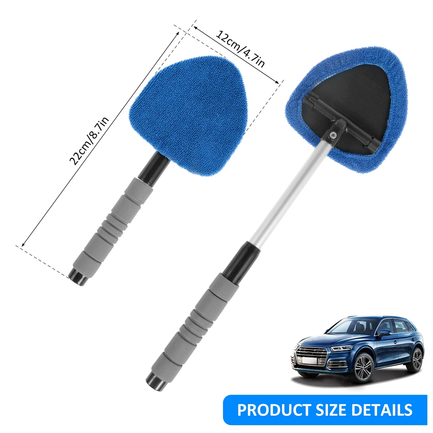 Extendable Microfiber Car Windshield Cleaner with Washable Pad