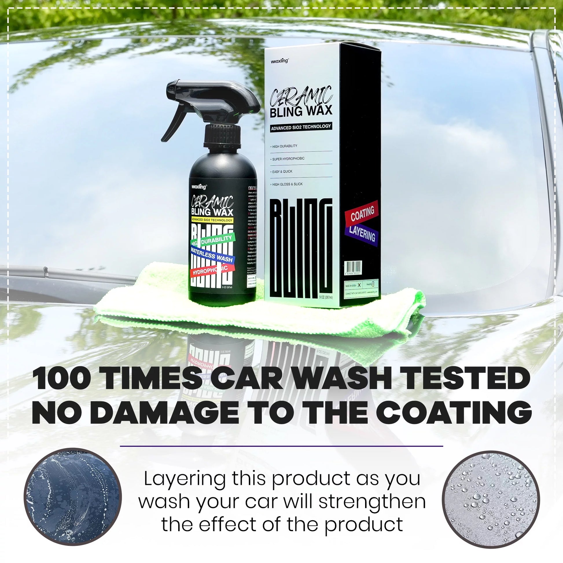 Ceramic Coating Car Wax with Hydrophobic Spray for High Durability and Gloss