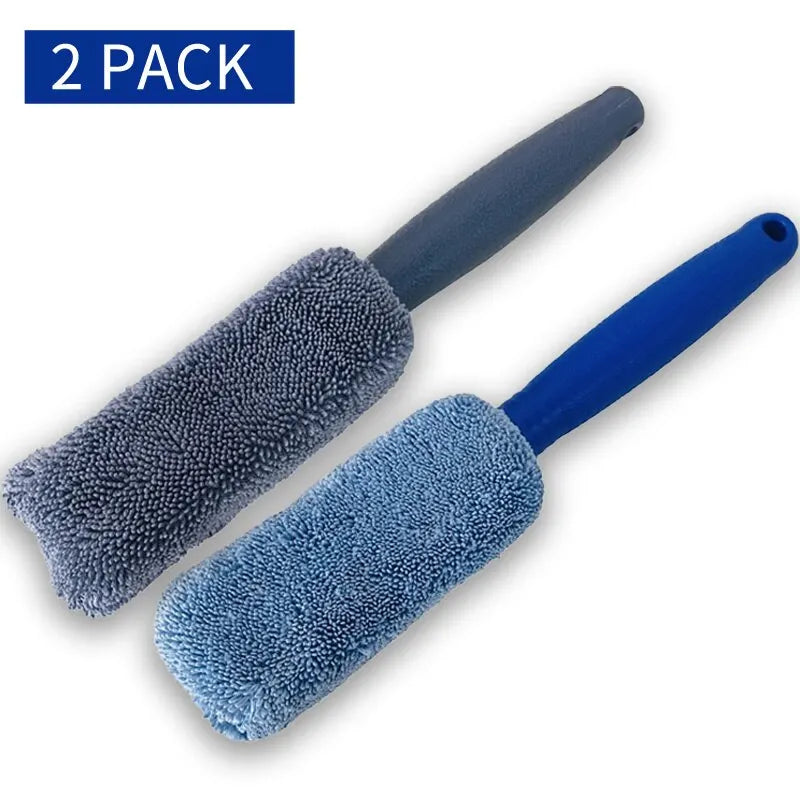 2Piece Car Wash Brush Microfiber Tire Scrubber Wheel Brush Trunk Dust Remover Detailing Clean Tool Car Cleaning Tools